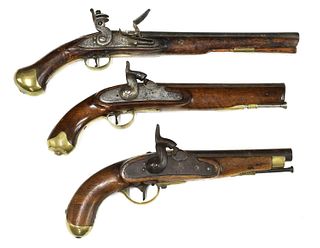 Three 19th century pistols,