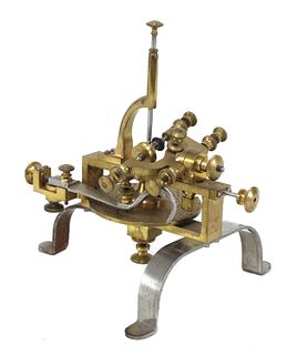 A Swiss brass escape-wheel engine,