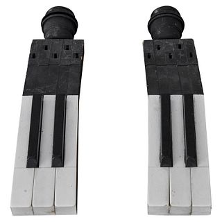 Pair of Sconces Made from Piano Keys from 19th Century, Belgium