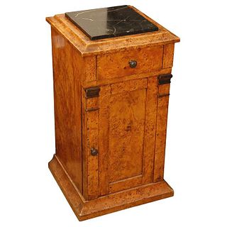 Mid-19th Century Burl Wood Stand with Black Marble Top from England