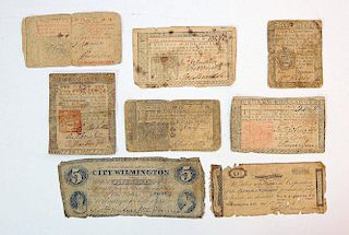Group of Early American Currency Notes