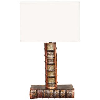 Books Table Lamp with Custom Shade from Early 20th Century England