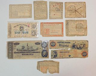 Group of Early American Currency Notes