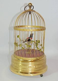 German Automaton Bird in Cage