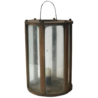 Late 19th Century Rustic Swedish Round Wooden Lantern