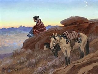 William Moyers, (American, b.1916), Navajo Twilight