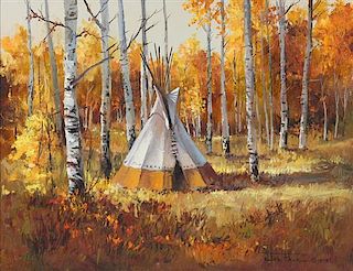 Joni Falk, (American, b. 1933), Indian Encampment, 1979