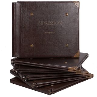 1900 Set of Five French Factory Portfolios in Leather
