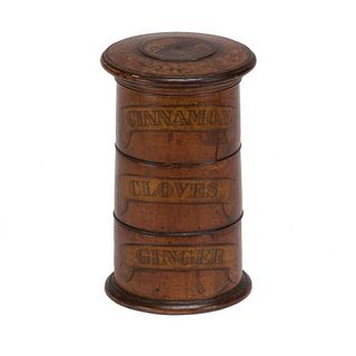 Three-Tiered Wooden Spice Tower from Mid-19th Century England
