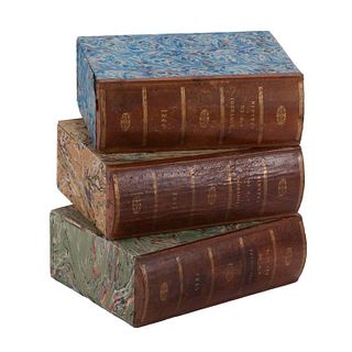 Three Brown Book Boxes from England Circa 1900
