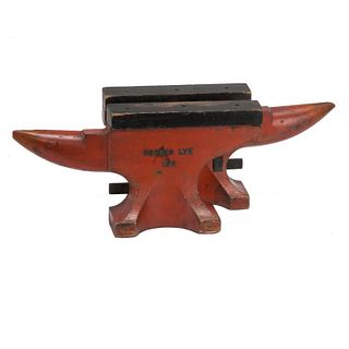 Pair of Red Painted Wood Anvil Models from Late 19th Century England