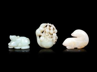 Three Chinese Jade Carvings of Animals