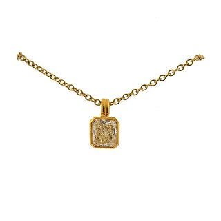 18K Gold 1.03ct Fancy Diamond Pendant Necklace