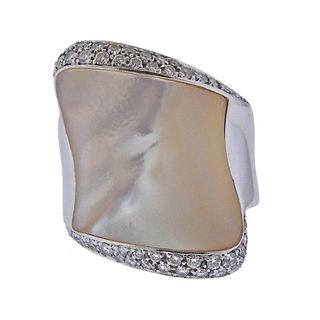 18k Mother of Pearl Diamond Cocktail Ring