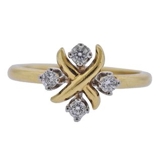 Tiffany & Co Schlumberger Lynn 18k Gold Platinum Diamond Ring