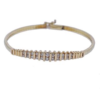 Italian 14K Gold Diamond Bracelet