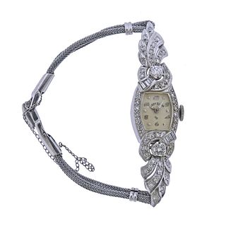 Lady Elgin Mid Century 14k Gold Diamond Watch