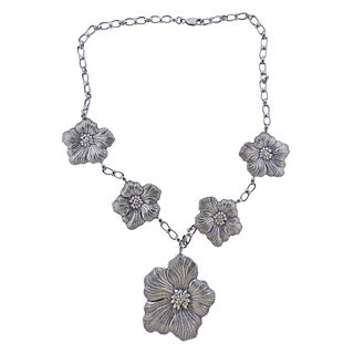 Buccellati Sterling Silver Flower Necklace