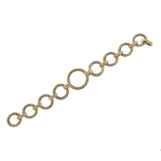 English 14k Gold Circle Link Bracelet