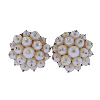 Vintage 14k Gold Pearl Earrings