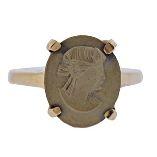 Lava Cameo Gold Ring