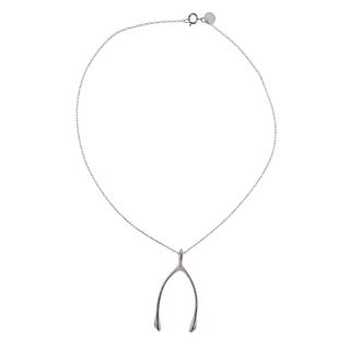 Tiffany & Co Silver Wishbone Pendant Necklace