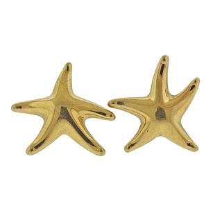 Tiffany & Co Elsa Peretti 18k Gold Starfish Earrings