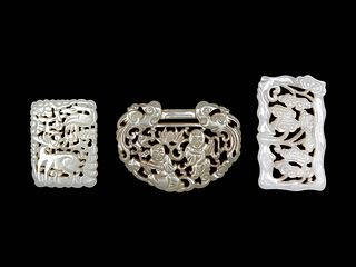 Three Chinese Carved and Reticulated Jade Plaques