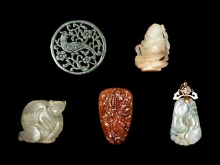 Five Chinese Hardstone Pendants