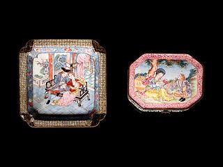 Two Chinese Canton Enamel on Copper Articles