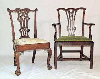 Two Georgian Style Dining Chairs