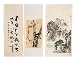 Three Chinese Hanging Scrolls