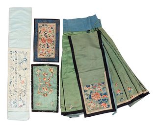 Four Chinese Embroidered Silk Articles