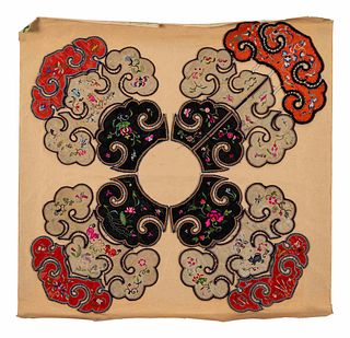 Four Chinese Embroidered Silk Ladies' Festival Collars