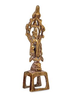 A Chinese Gilt Bronze Figure of a Standing Bodhisattva