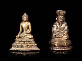Two Tibetan Gilt Bronze Figures