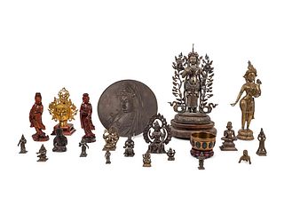 20 Asian Bronze Figures of Buddha and Guanyin