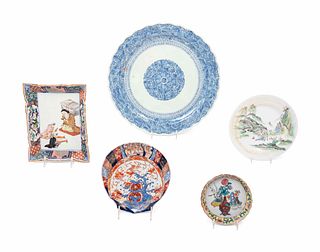 Five Chinese and Japanese Porcelain Plates