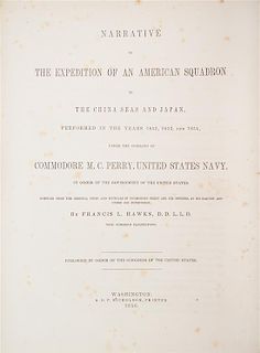 PERRY, COMMODORE MATTHEW CALBRAITH. Narrative of the Expedition of an American Squadron... Wash, 1856. 3 vols. First ed.