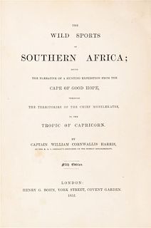 HARRIS, WILLIAM CORNWALLIS. The Wild Sports of Southern Africa. London, 1852. Fifth ed. Numerous plates.