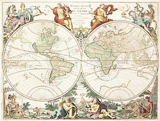(MAP) (JAILLOT) ELWE, J. Mappe Monde, ou Description du Globe Terrestre... Amsterdam, 1792.
