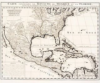 (MAP) CHATELAIN, HENRI. Carte contenant le Royaume du Mexique et la Floride... Amsterdam, 1719. Engraved map.