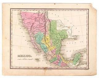 (MAP OF MEXICO) FINLEY, ANTHONY. Mexico. Philadelphia, 1824. Copper-engraved map w/hand-coloring.