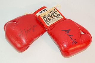 Muhammad Ali and Joe Frazier Signed Boxing Gloves