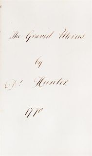 [HUNTER, JOHN] The Gravid Uterus, S.l., 1770. Manuscript copy of lecture notes.