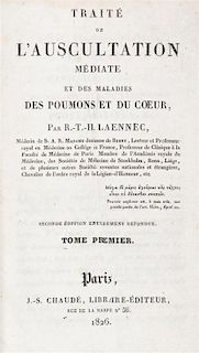 LAENNEC, R.T. Traite de L'Auscultation mediate... Paris, 1826. 2 vols. Second edition.