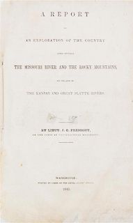* FREMONT, JOHN CHARLES. Report on an Exploration of the Country Lying between the Missouri River... Wash, 1843. First ed. Disbo