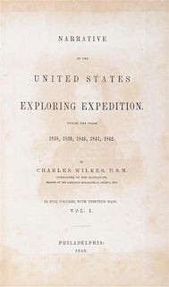 * WILKES, CHARLES. Narrative of the United States Exploring Expedition... Phil., 1849-1850. 5 (of 6) vols. only.