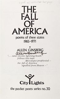 GINSBERG, ALLEN. Three books by Ginsberg, all signed, two annotated.