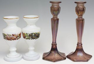 Glass Candlesticks and Vases